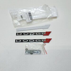 Dodge 2-Piece Emblem Set Mounting Hardware Accessories "DODGE2" Key Lanyard NIB